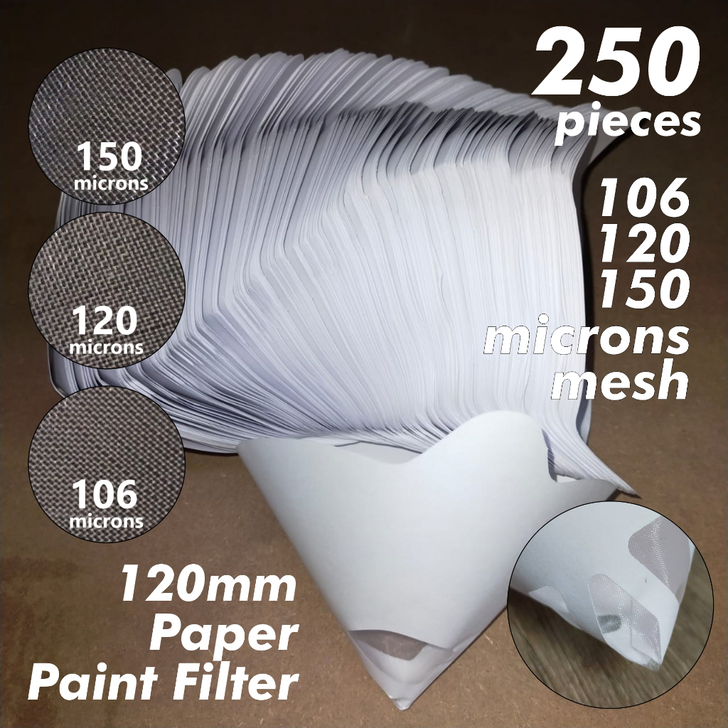 Paper Paint Filter (250pcs)120mm Paper Paint Strainer For Paint Filtering 106/120/150 Micron