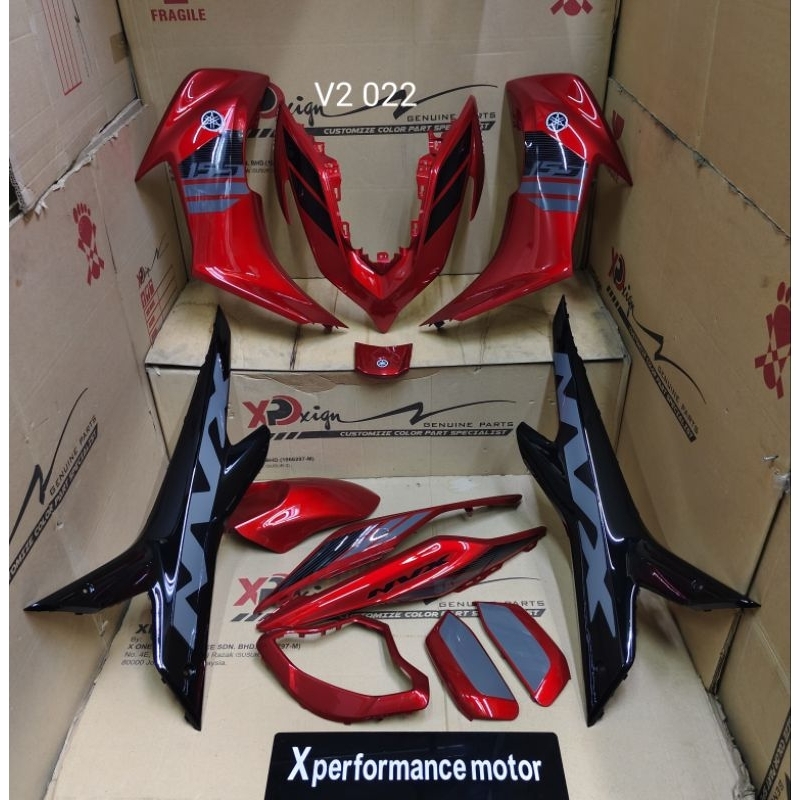 YAMAHA NVX155 V2 AEROX155 V2 ORI ALL NEW COVERSET CUSTOM CANDY RED 022