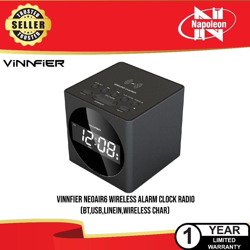 VINNFIER NEOAIR6 WIRELESS ALARM CLOCK RADIO (BT,USB,LINEIN,WIRELESS