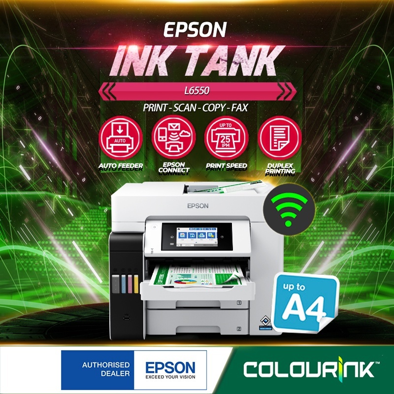 Epson Ecotank L6550 A4 3 In 1 Colour Refill Ink Tank Printer Wifi High Dpi Resolution Photo 2881