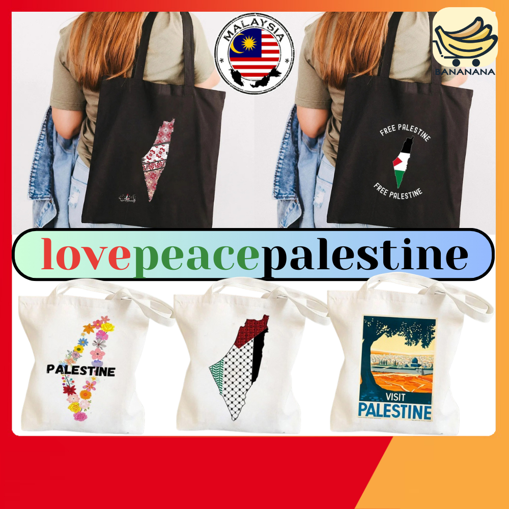 Free Palestine Tote Bag Tebal Gaza Freedom Palestinian Reusable Canvas ...