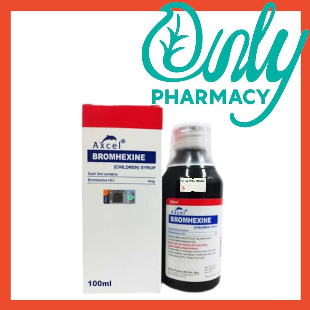 Axcel Bromhexine Cough Syrup 100ml Children/Baby Ubat Batuk Budak/Kanak