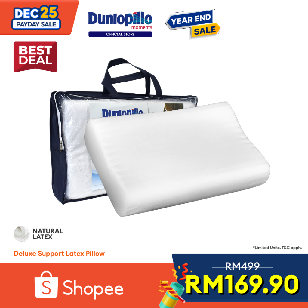 DUNLOPILLO Deluxe Support Latex Pillow Contour Shopee Malaysia