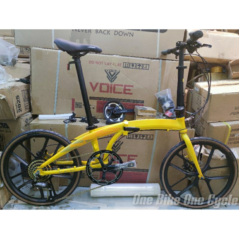 Java Zelo Folding Bike 20 451 Custom Edition Shimano Altus 1x9sp Hydraulic Disc Hollow Crankset