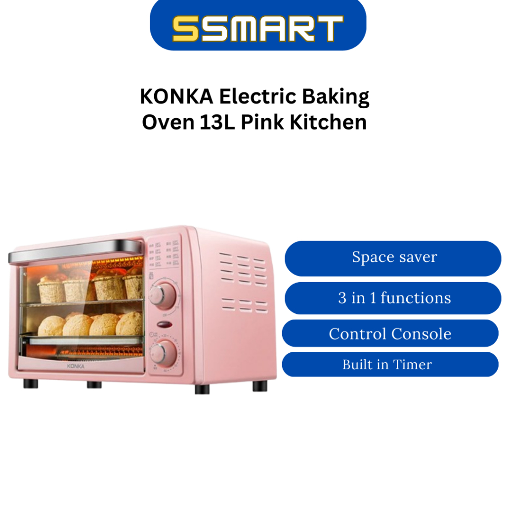 KONKA Electric Baking Oven 13L Pink Kitchen Multifunctional Small
