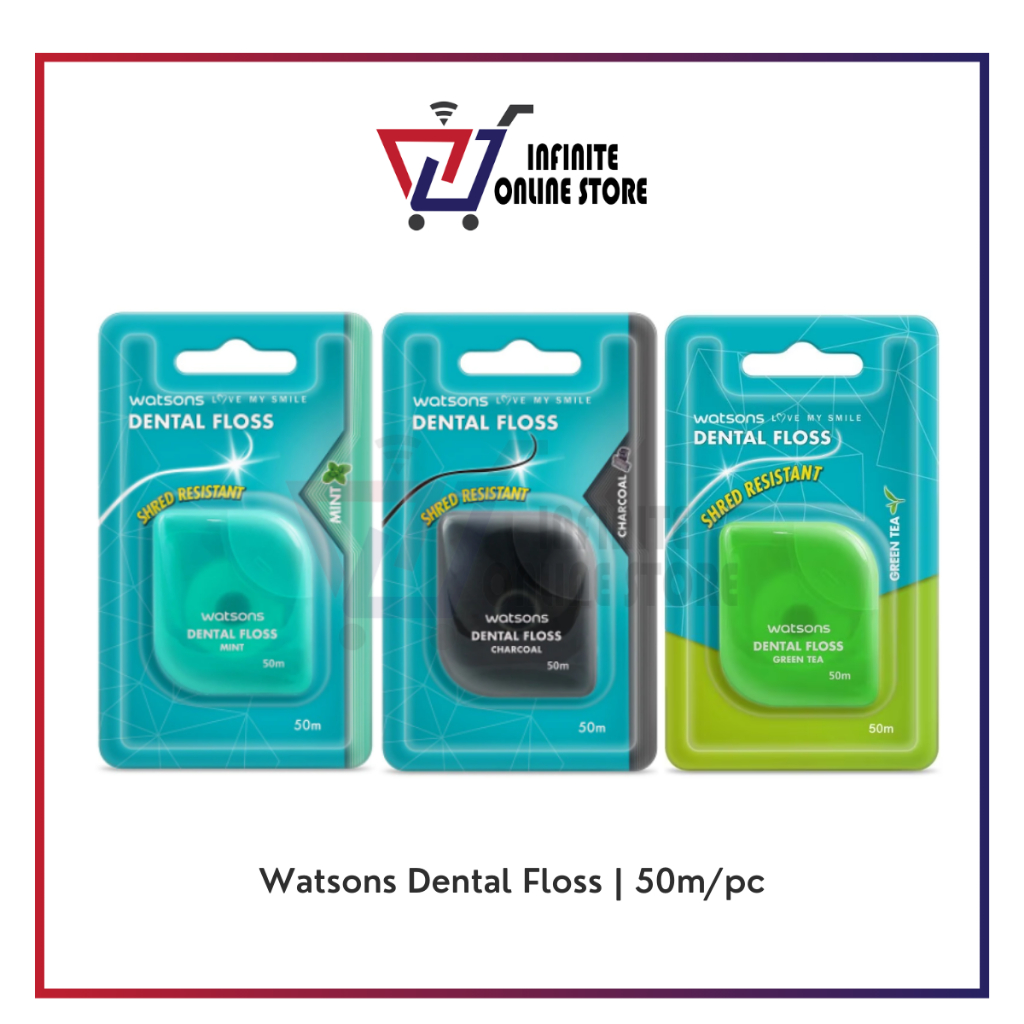 Watsons Dental Floss (Mint / Charcoal / Green Tea) (50m) Shopee Malaysia