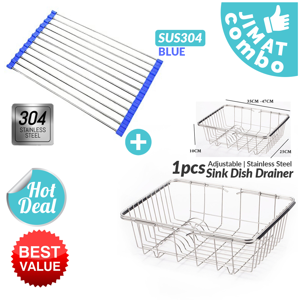 Stainless Steel Rack Foldable Dish Mat Drainer Folding Sink Drain Rack