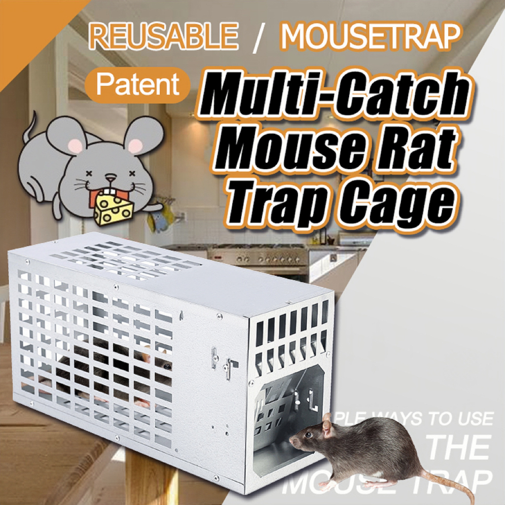 🔥COD🔥Perangkap Tikus Besi Single Door Mouse Trap Reusable Multi Catch ...