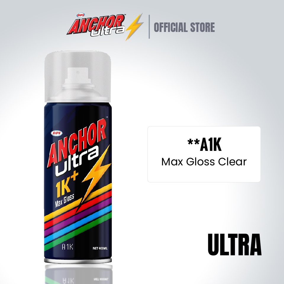DPI Anchor Ultra 1K + Max Gloss Clear Coat Spray Paint 400ml ( Clear ) Lacquer / Cat Sembur / 1K