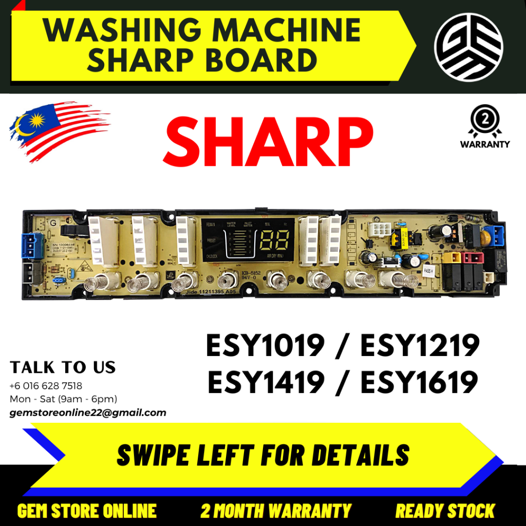 ORIGINAL ESY1019 ESY1219 ESY1419 ESY1619 SHARP Washing Machine PCB Board Board Mesin Basuh Sharp