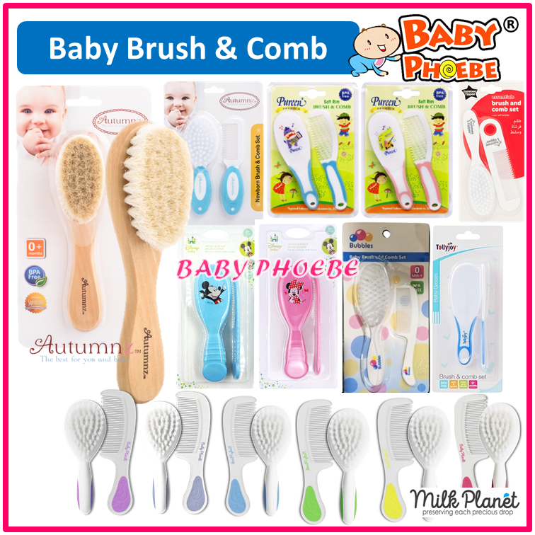 Infant Soft Bristles Baby Hair Brush / Comb Sikat Bayi Autumnz Milk
