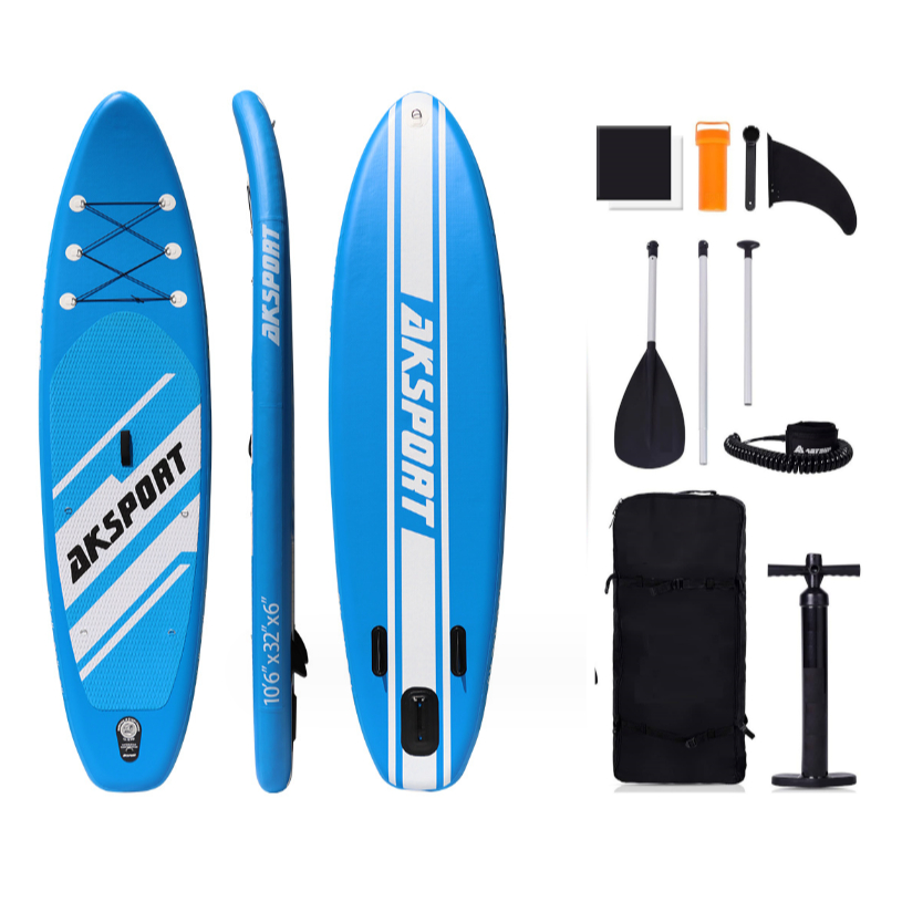 AKSPORT 10’6″×32″×6″ Inflatable Stand Up Paddle Board Non-Slip Wide ...