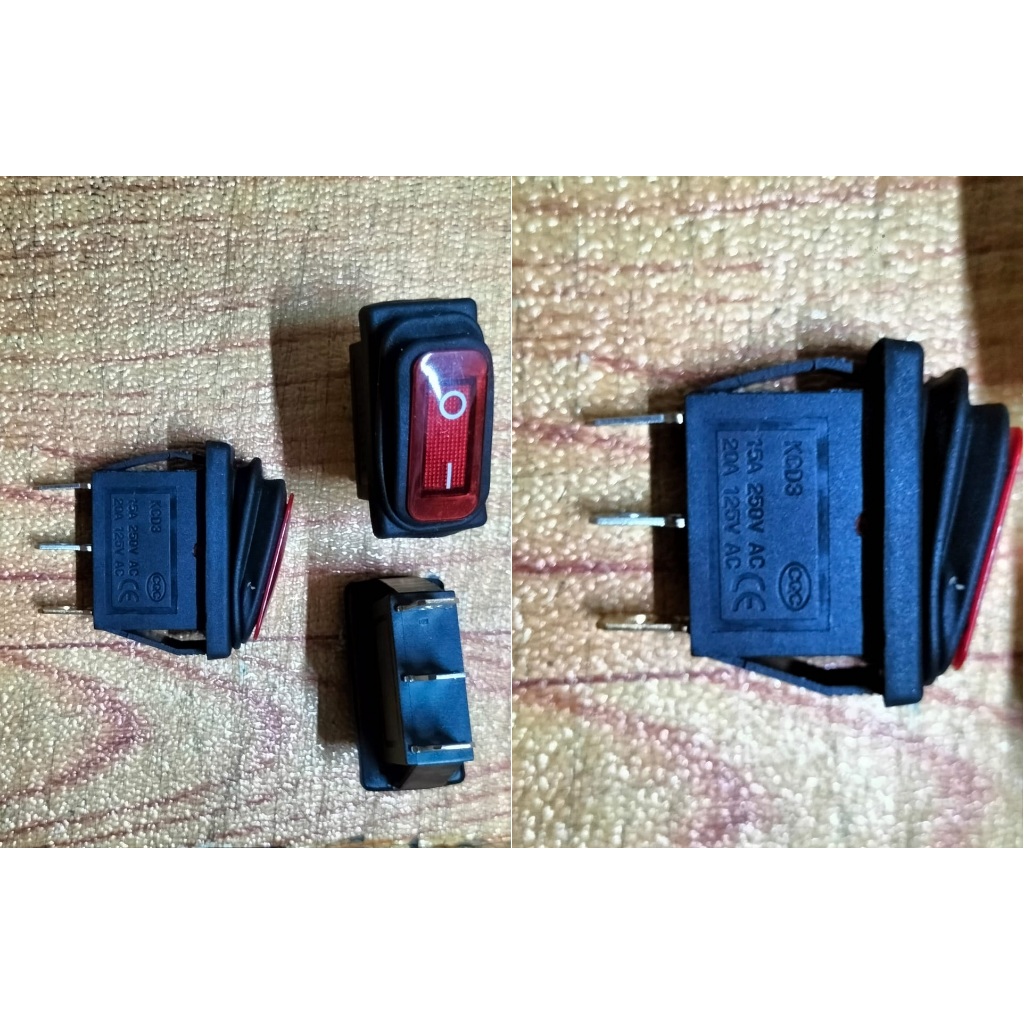 Illumated KCD7-2211/N Rocker Switch Boat Switch 4 Pins 2 Position 15A 250V 20A 125V With Light - (Color: Red