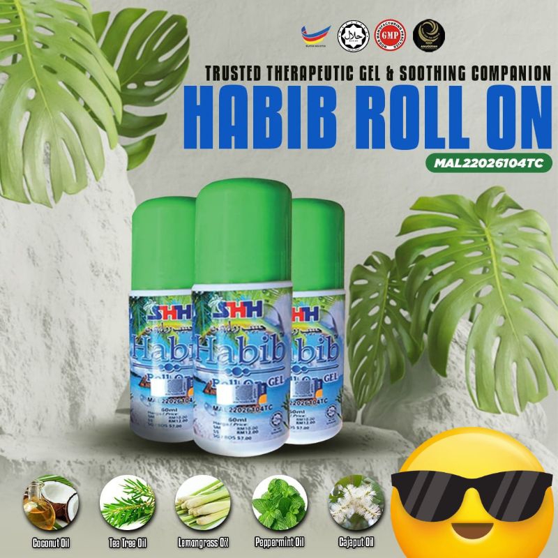 NEW PACKAGING WITH MAL NUMBER MINYAK HABIB ROLL ON 20 Botol AGENT PRICE