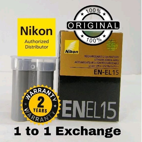 NIKON Original EN-EL 15 Lithium ion Rechargeable Battery 2900 mAh 7.0V ...