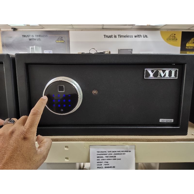 HOTEL SAFE BOX DMS20 11KG / PETI BESI FINGERPRINT + ELECTRONIC LOCK ...