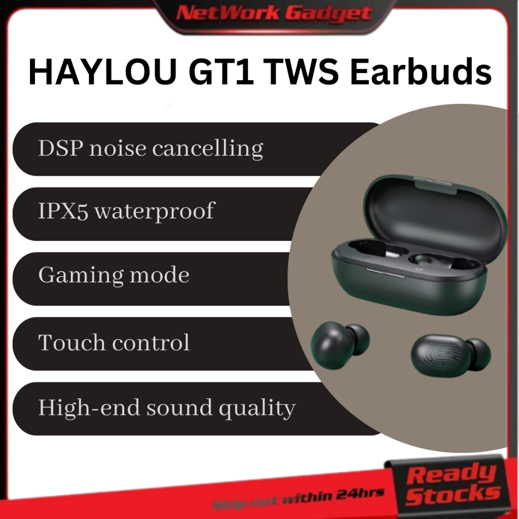 Haylou GT1 TWS Wireless Bluetooth 5.0 Earphones with finger print