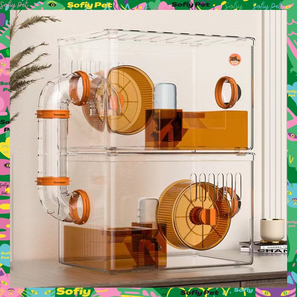 VILLA Transparent Premium Hamster Cage Habitats Acrylic toys modern ...