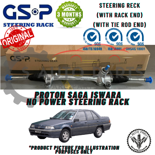 PROTON SAGA ISWARA STEERING RACK (NO POWER STEERING) -BRAND 100% GSP ...