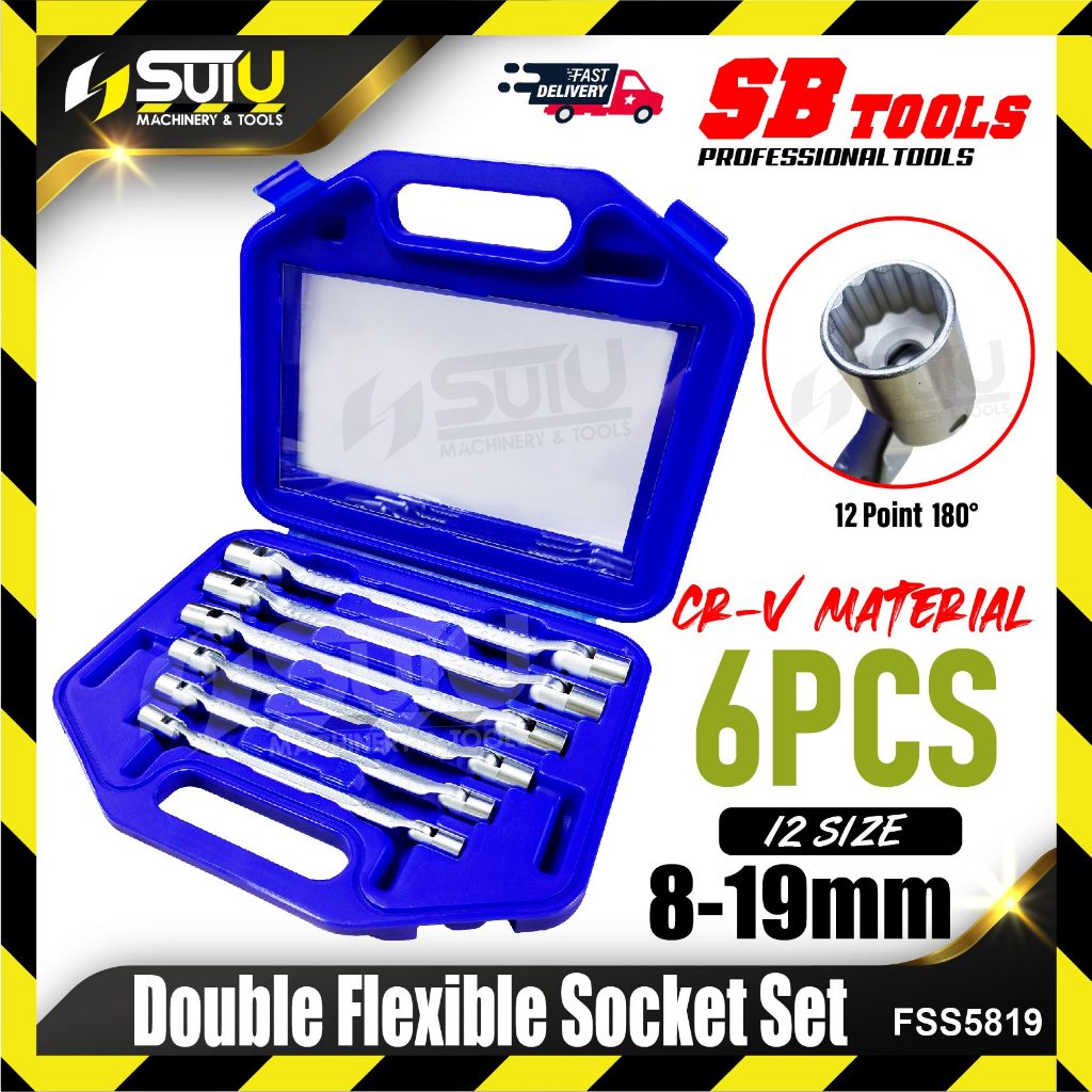SB TOOLS FSS5819 6PCS Double Flexible Socket Set 8-19MM | Shopee Malaysia
