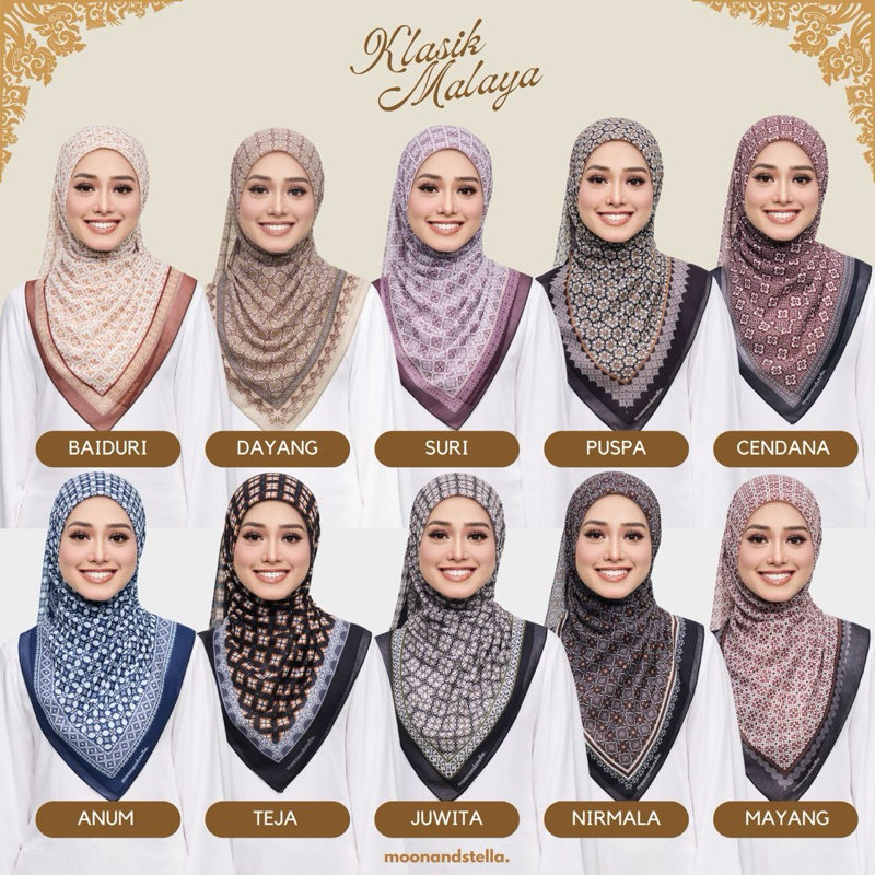 Ready Stok Tudung Moonandstella Edisi Klasik Malaya Bidang 45 Material ...