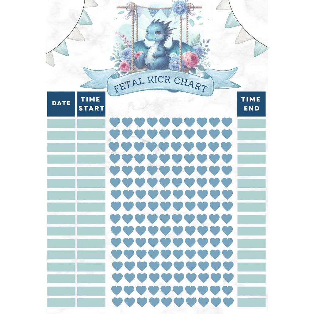 Digital Paperless Fetal Kick Chart Tracker Monitoring Sheet A4 Shopee