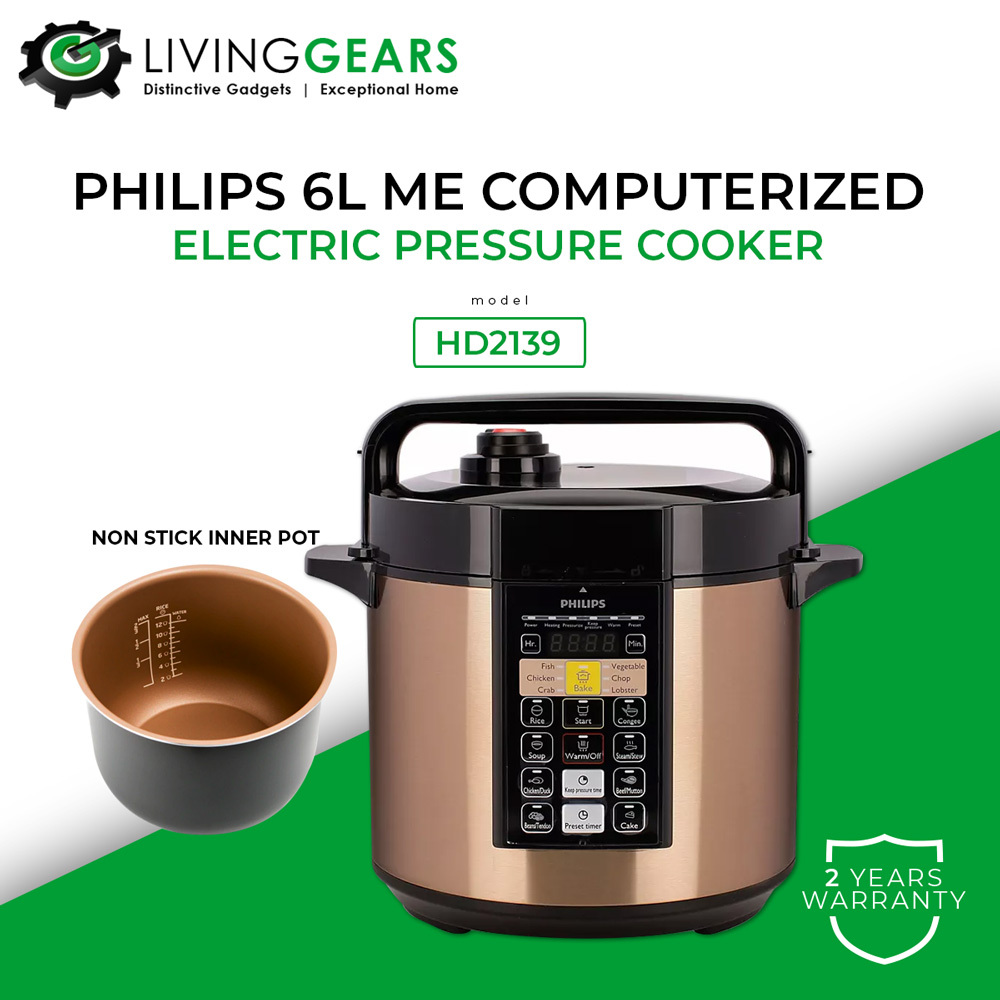 Philips 6L Pressure Cooker HD2139 With Non Stick Inner Pot 1000W 14