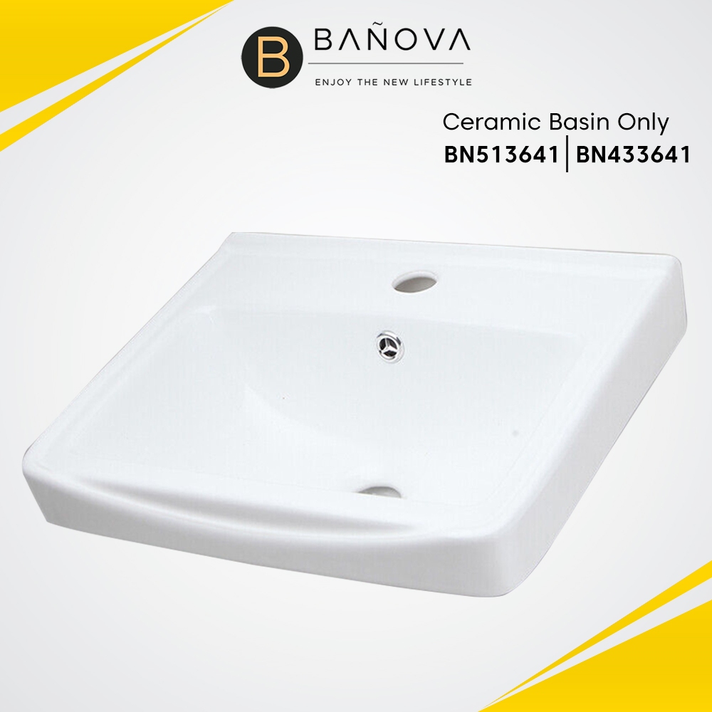 BANOVA Bathroom Cabinet Basin Toilet Basin Ceramic Basin Only - (Basin ...