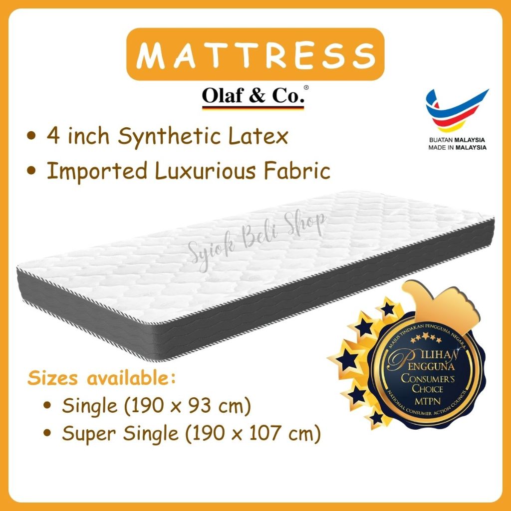 Synthetic Latex Mattress Single / Super Single Premium Quality Mattress