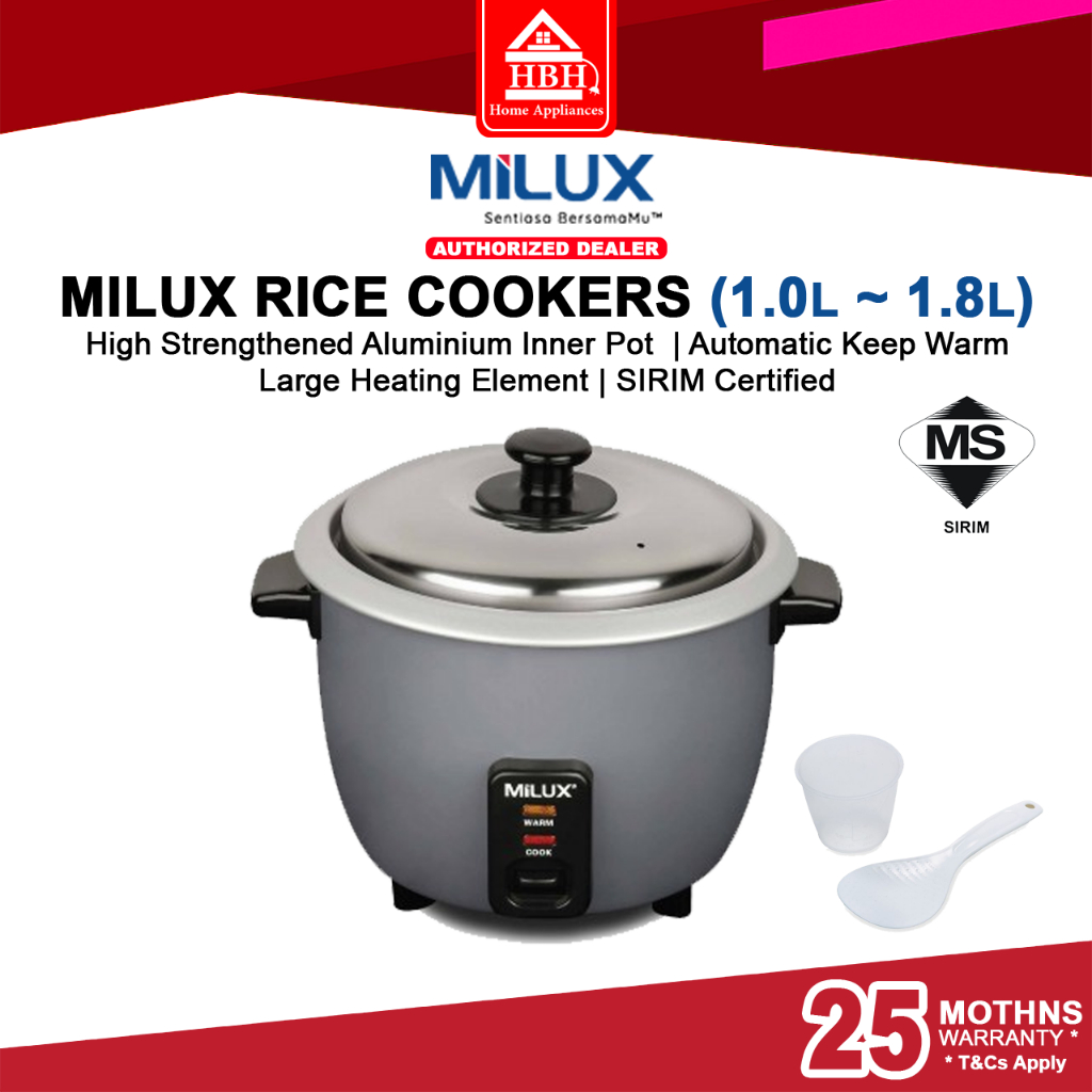 Milux MRC-510 MRC-518 1.0L 1.8L Sirim Certified Auto Keep Warm Rice ...