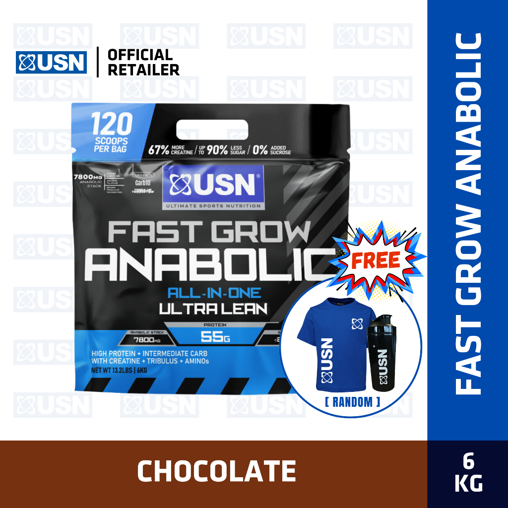 USN Fast Grow Anabolic Lean Weight Gainer Mass Protein Powder Shopee Malaysia