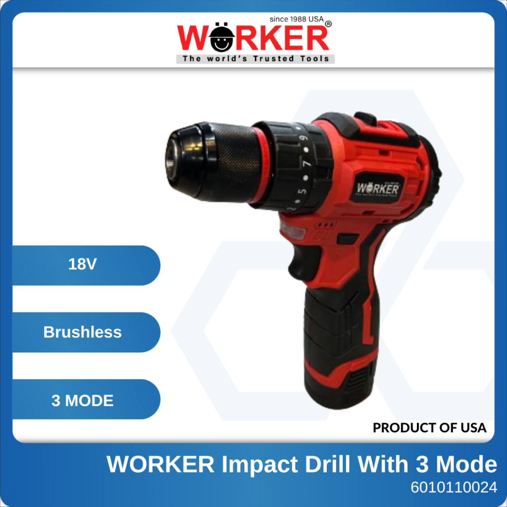 WORKER Drill Cordless Drill Battery Hand Drill Impact Drill Bateri