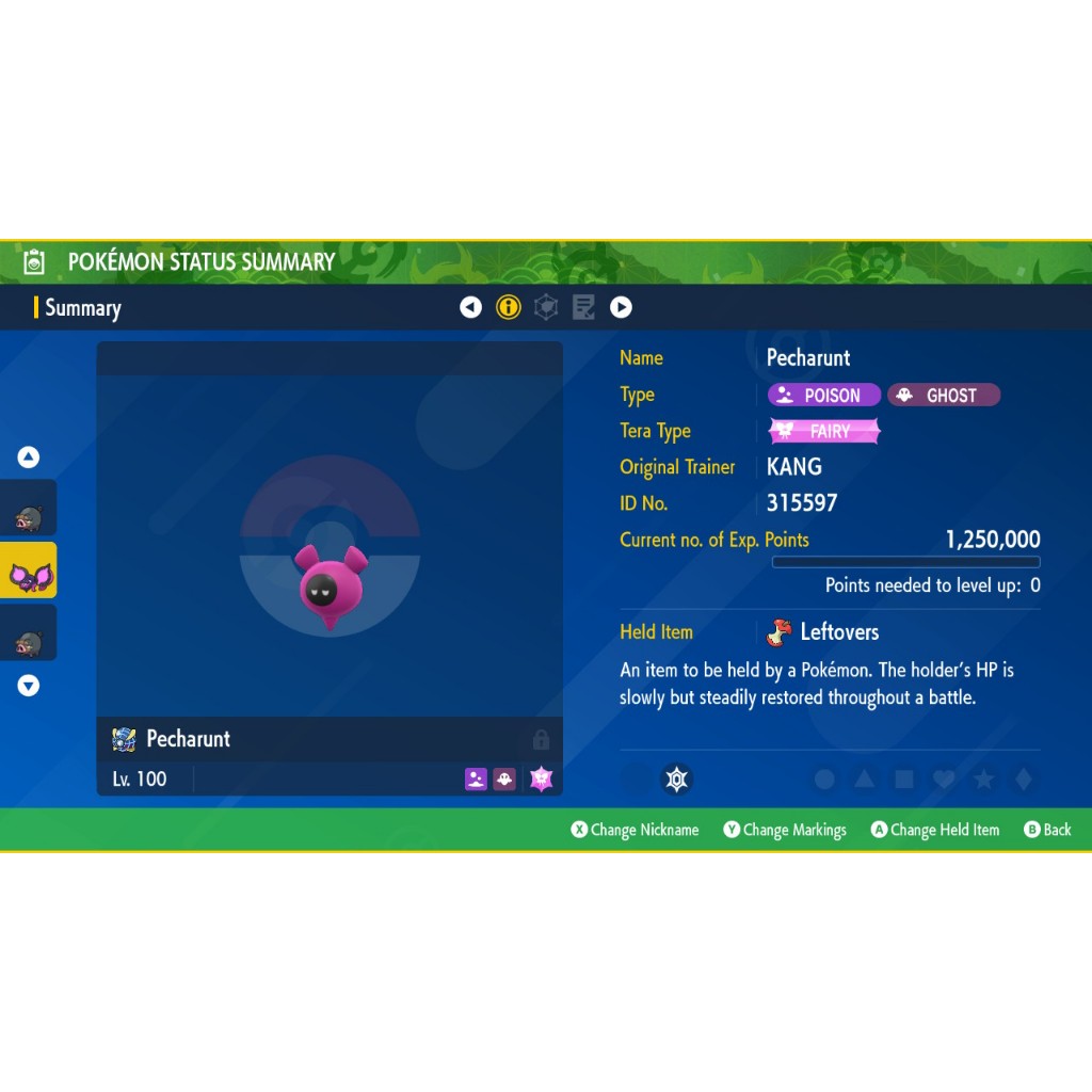 Mitico PECHARUNT 6IV Pokémon SCARLATTO E VIOLA - Lv100 EV - Foto 11