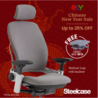 Steelcase leap chair v2 black fabric with headrest hot sale