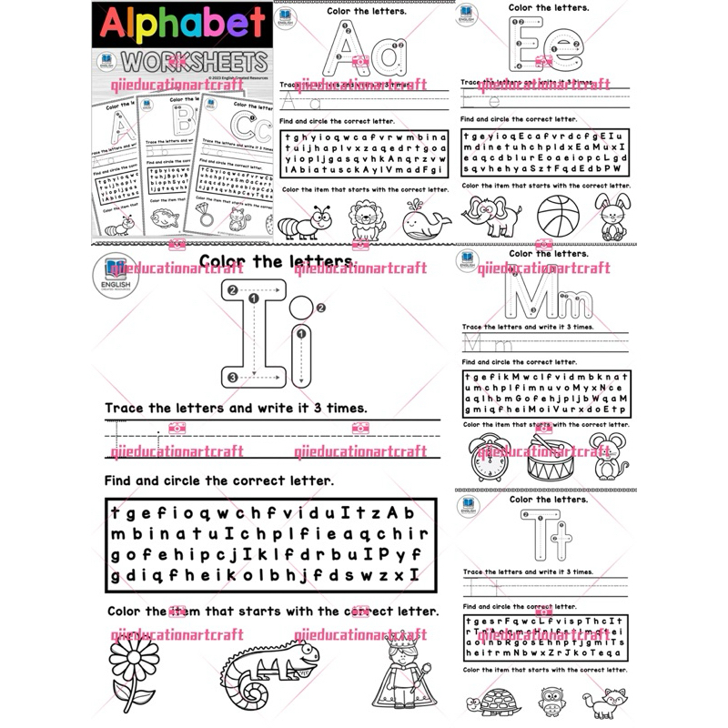 Alphabet Worksheet pdf | Shopee Malaysia
