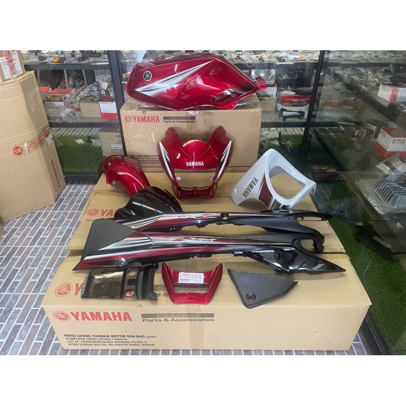COVERSET RXZ CATALYZER ORIGINAL HONG LEONG MEROON BAJAK PUTIH/MEROON ...