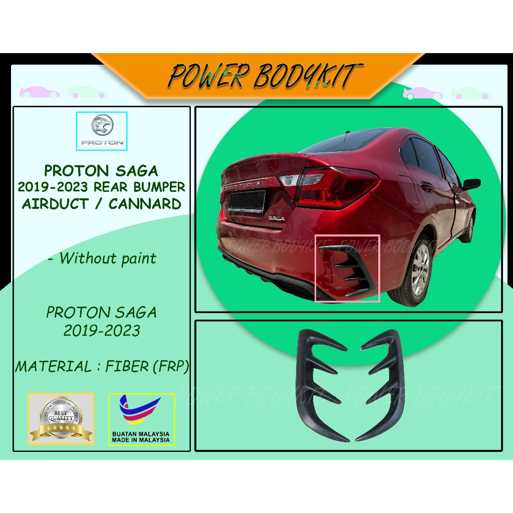 Proton Saga VVT 2019-2024 Rear Bumper Airduct Cannard MC2 2019 2020 ...