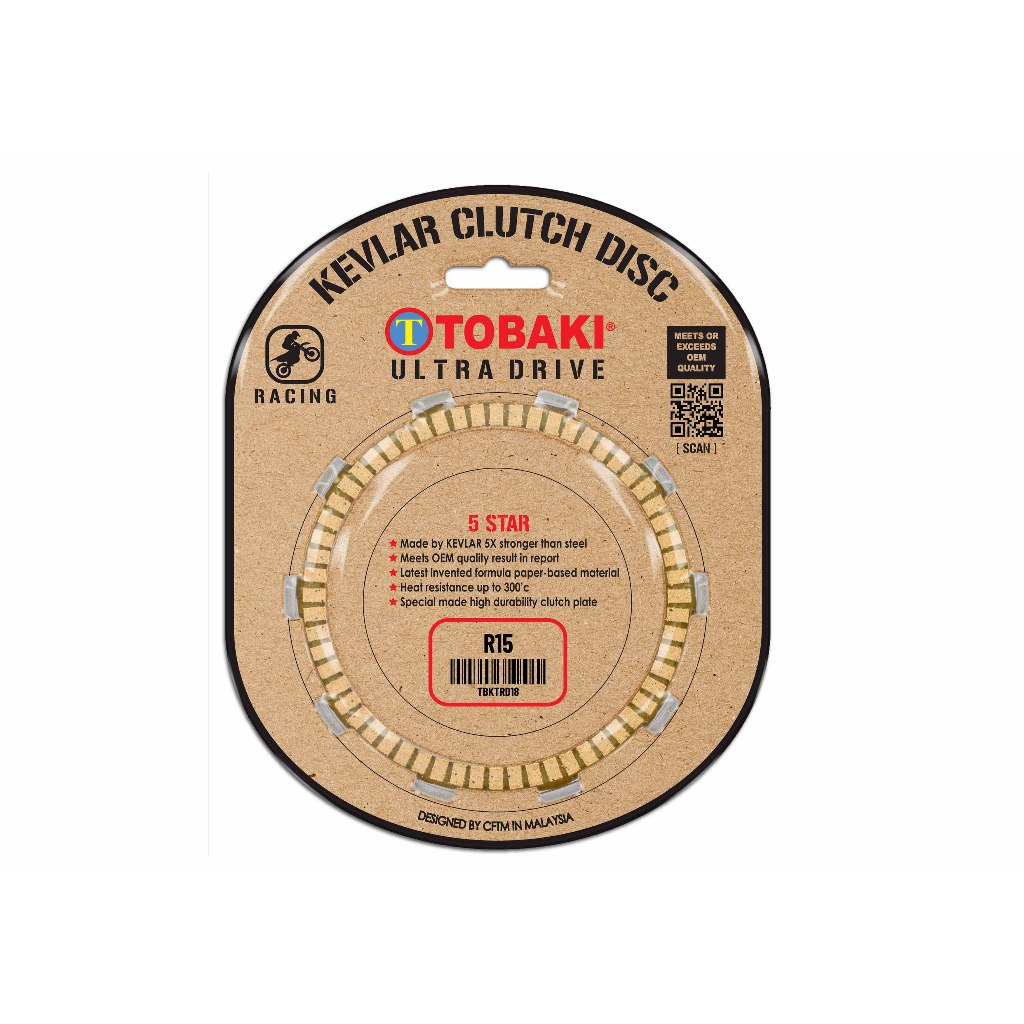 TOBAKI Racing Kevlar Clutch Disc LC135 Y15ZR RS150R EX5 WAVE125 RXZ R15 R25 ZX150 Shopee Malaysia