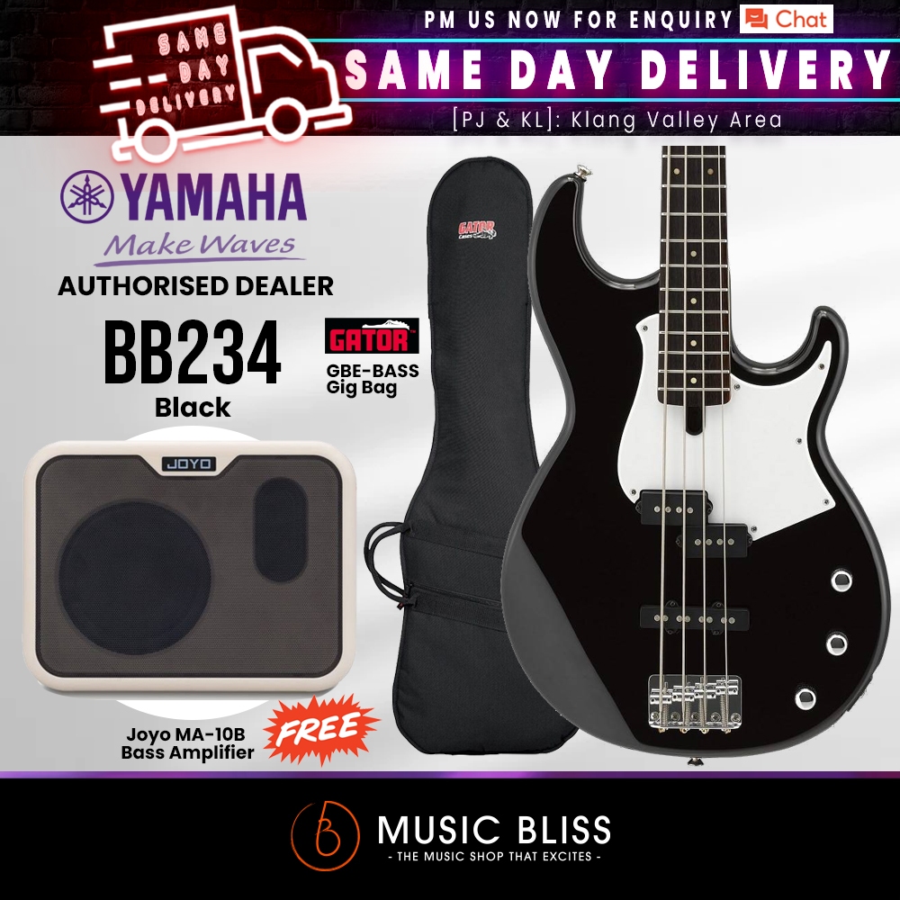 Yamaha BB234 4-string Electric Bass Guitar - Black / Vintage White