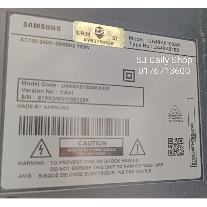 Alimentatore PSU Per TV Samsung LED UE49K5100, UE55K5100 – Modello BN44-00868A L55PF_KDY REV1.1 (usato, Testato)
