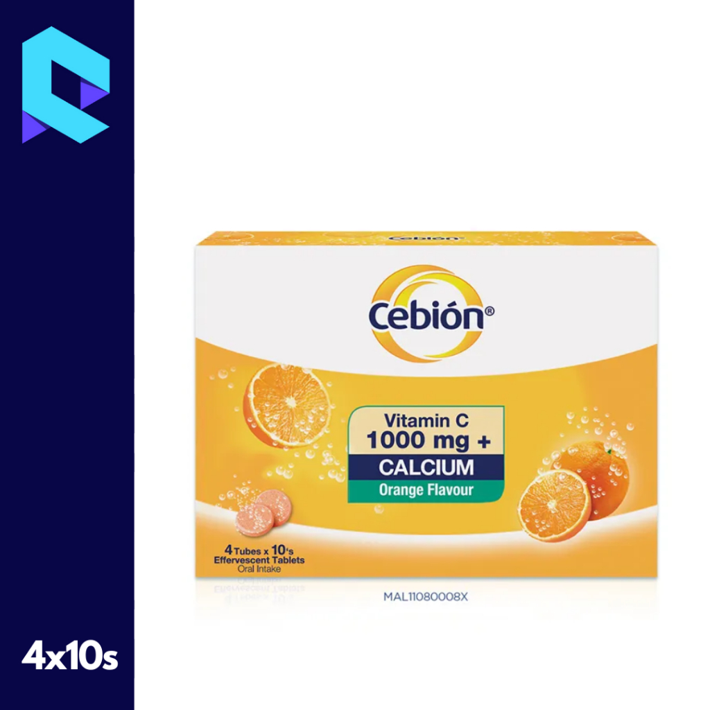 [NO BOX]Cebion Vitamin C 1000mg + Calcium Effervescent 4 x 10s [Exp:10/ ...