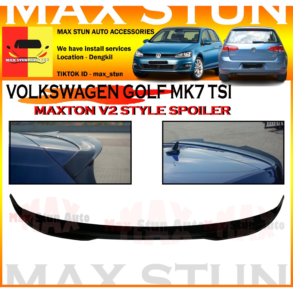 VOLKSWAGEN GOLF MK7 TSI MAXTON V2 STYLE REAR TRUNK SPOILER DUCKTAIL VW ...