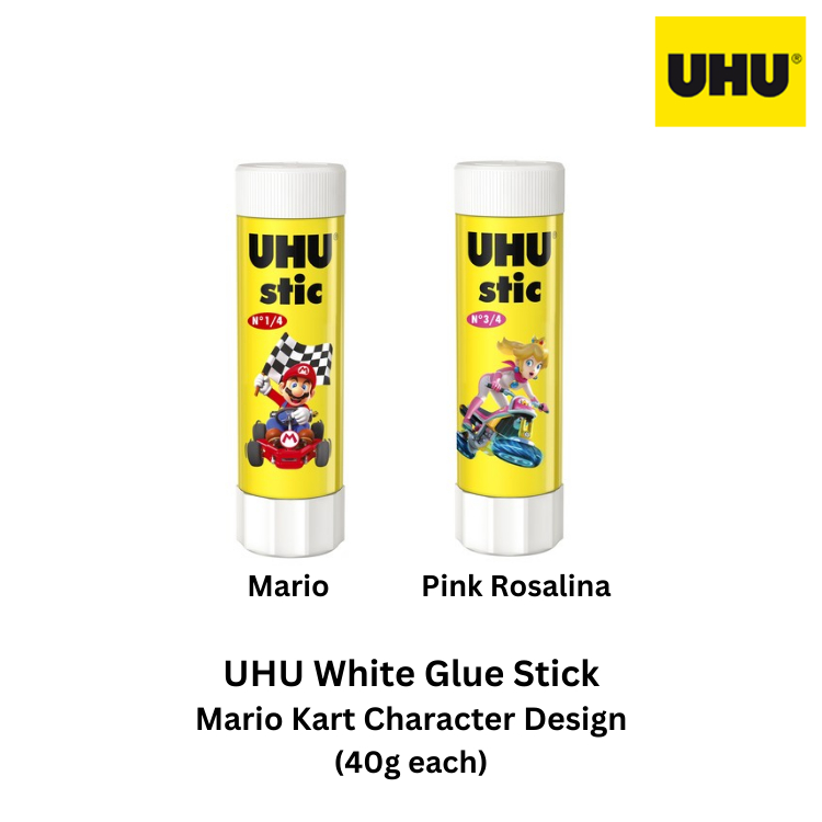 UHU Stick Klebestift Mario Edition – 8,2 G, Lösemittelfrei, Doppelpack, Perfekt Für Schule & Büro