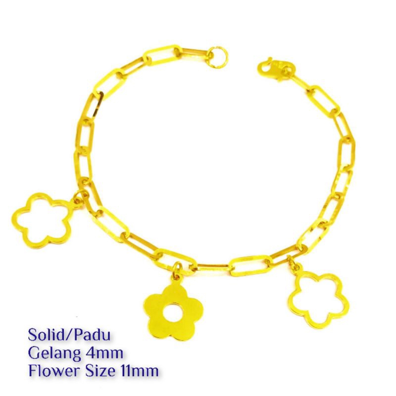 🌈 Exclusive Paper Clip Bracelet.Gelang Tangan Paper Clip Emas 916