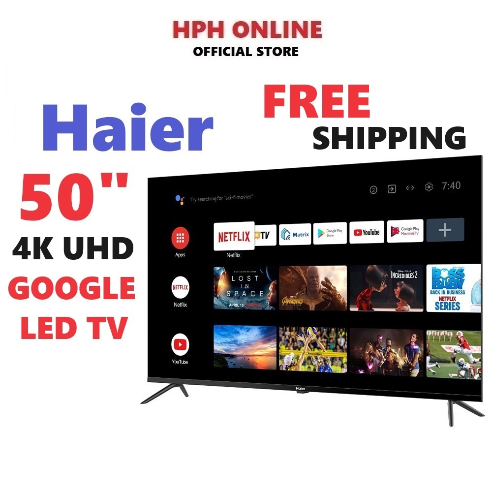 New Haier Inch K Uhd Smart Google Android Led Tv Television H K Ug Shopee