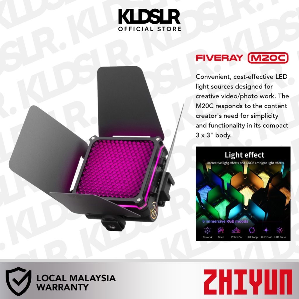 ZHIYUN FIVERAY M20 Bi-Color / M20C RGB Combo Video Light 20W Bi-Color ...