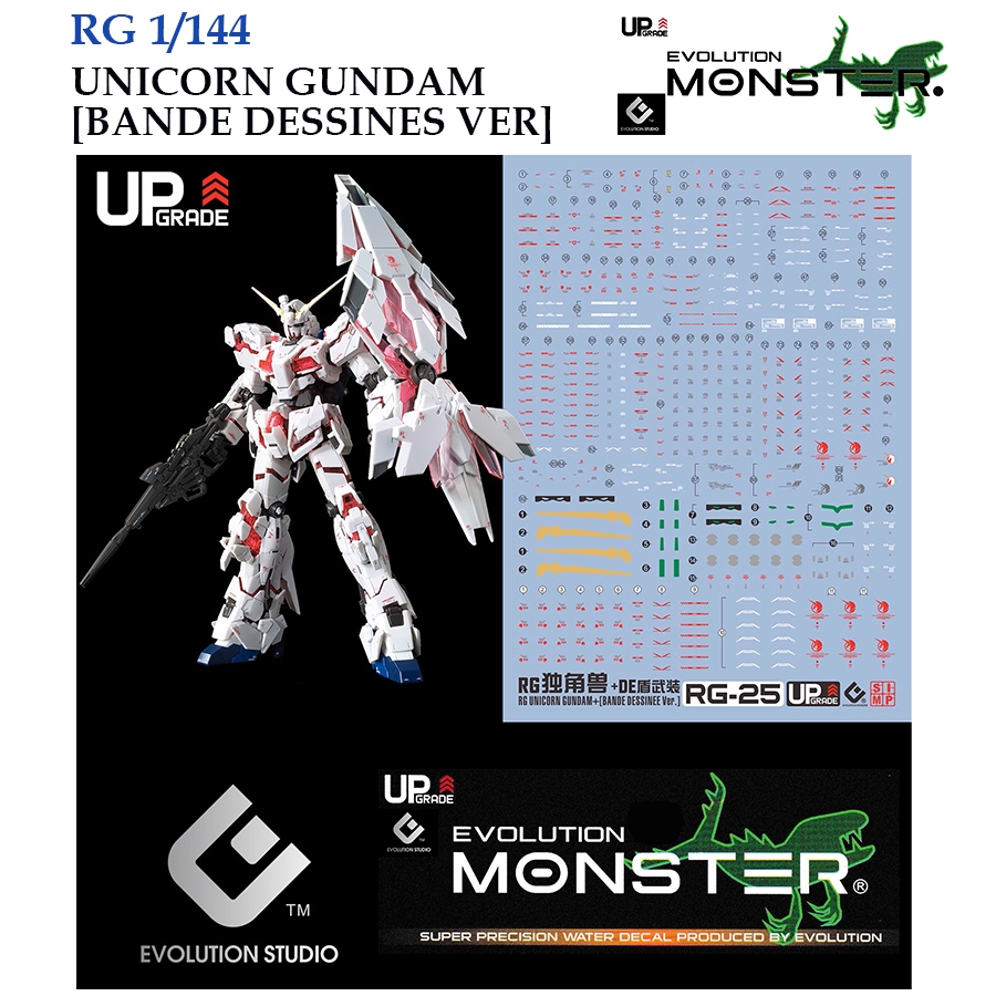 [ MONSTER ] RG25 RG 1/144 UNICORN + BANDE DESSINESS VER GUNDAM WATER ...
