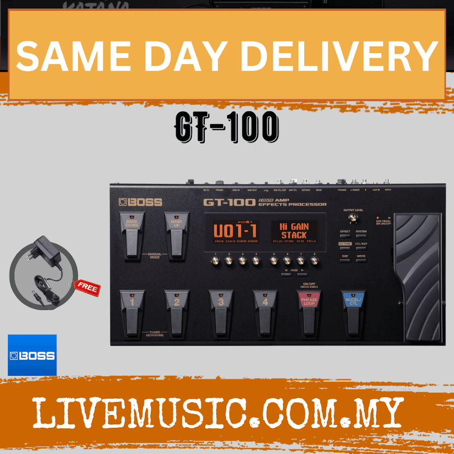 Boss GT100 Guitar MultiEffects Pedal with Adapter (GT100) Shopee