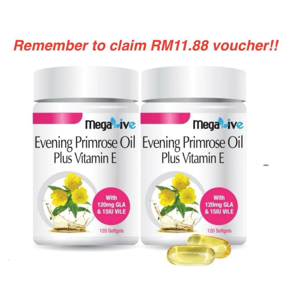 Megalive Evening Primrose Oil Plus Vitamin E (2X120'S) | Shopee Malaysia