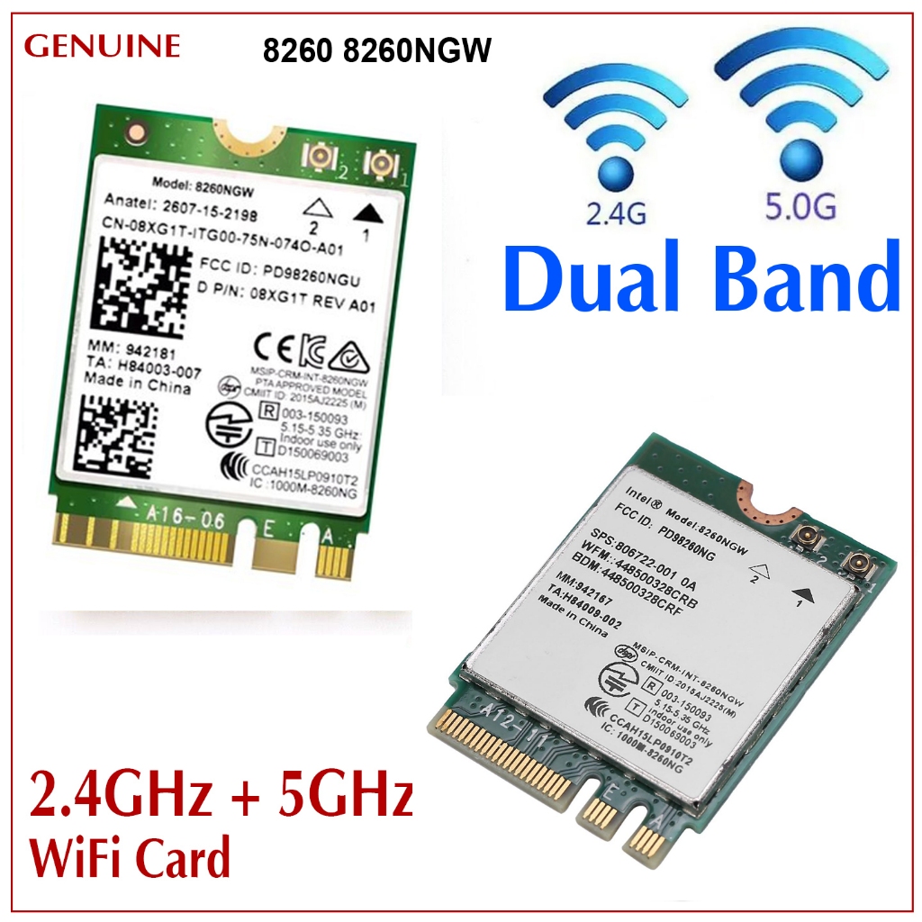 Original Intel Dual Band AC 8260 8260NGW Wireless Wifi Bluetooth NGFF ...